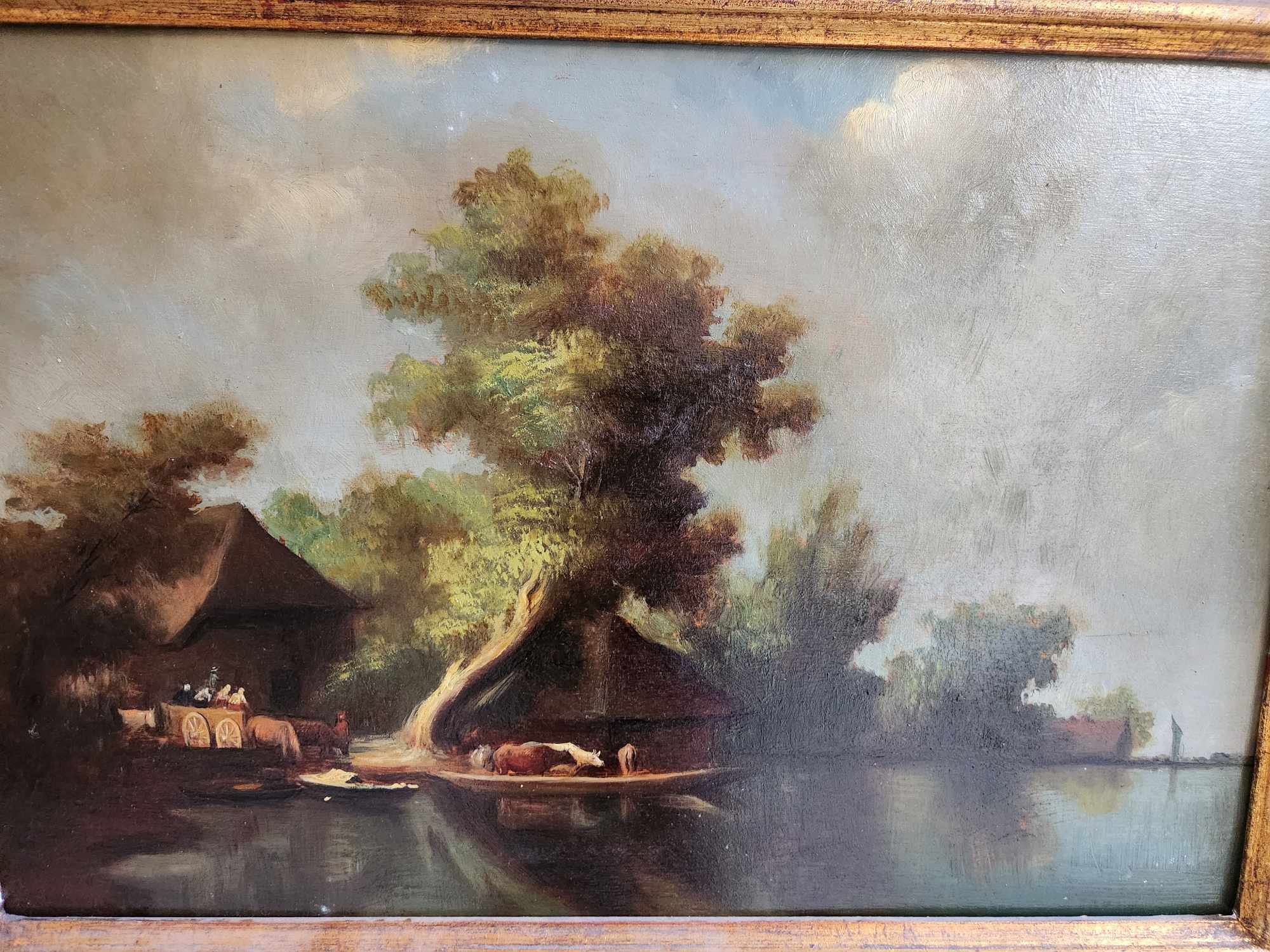 Quadro antico raff. Paesaggio - immagine 7
