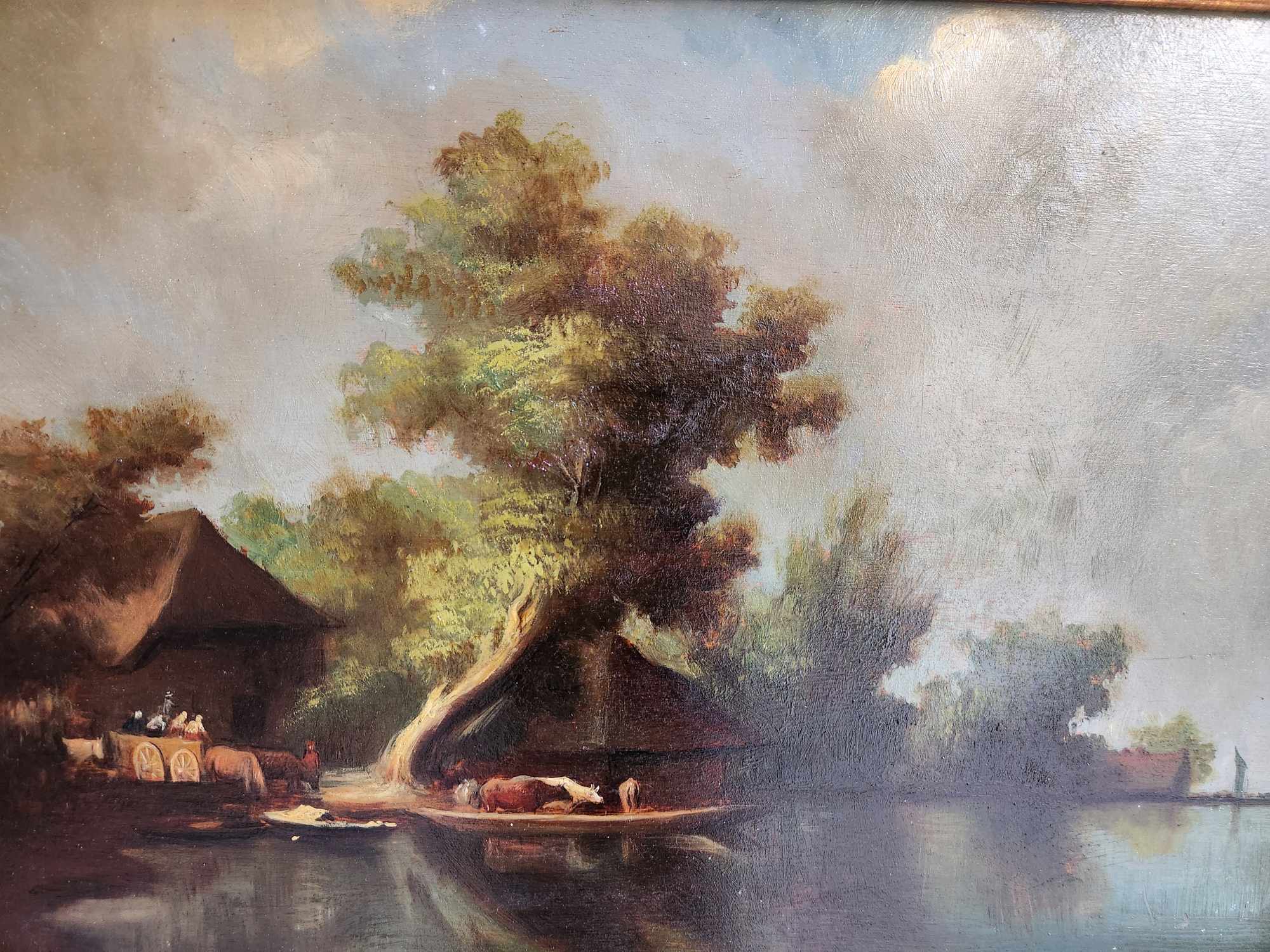 Quadro antico raff. Paesaggio - immagine 6