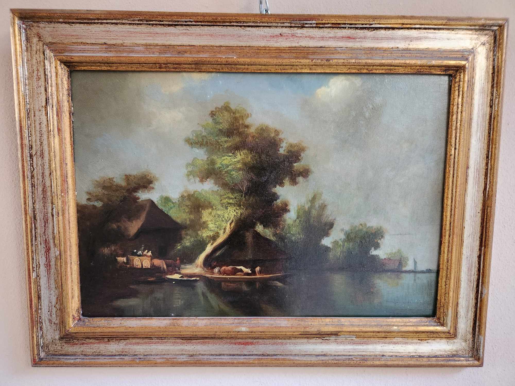 Quadro antico raff. Paesaggio - immagine 5
