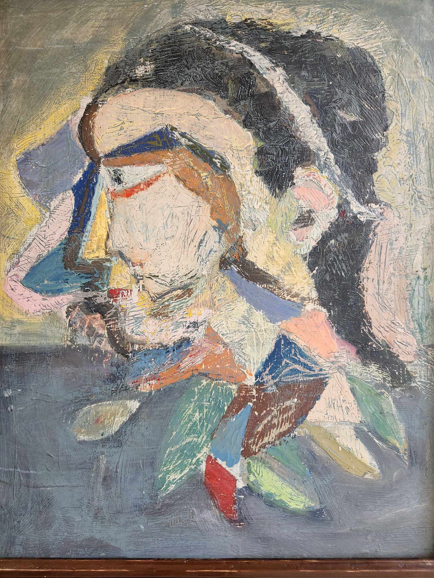 Dipinto epoca 900 raff. Volto - immagine 6