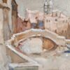 Dipinto antico raff. Paesaggio con Nevica epoca 900 - immagine 7