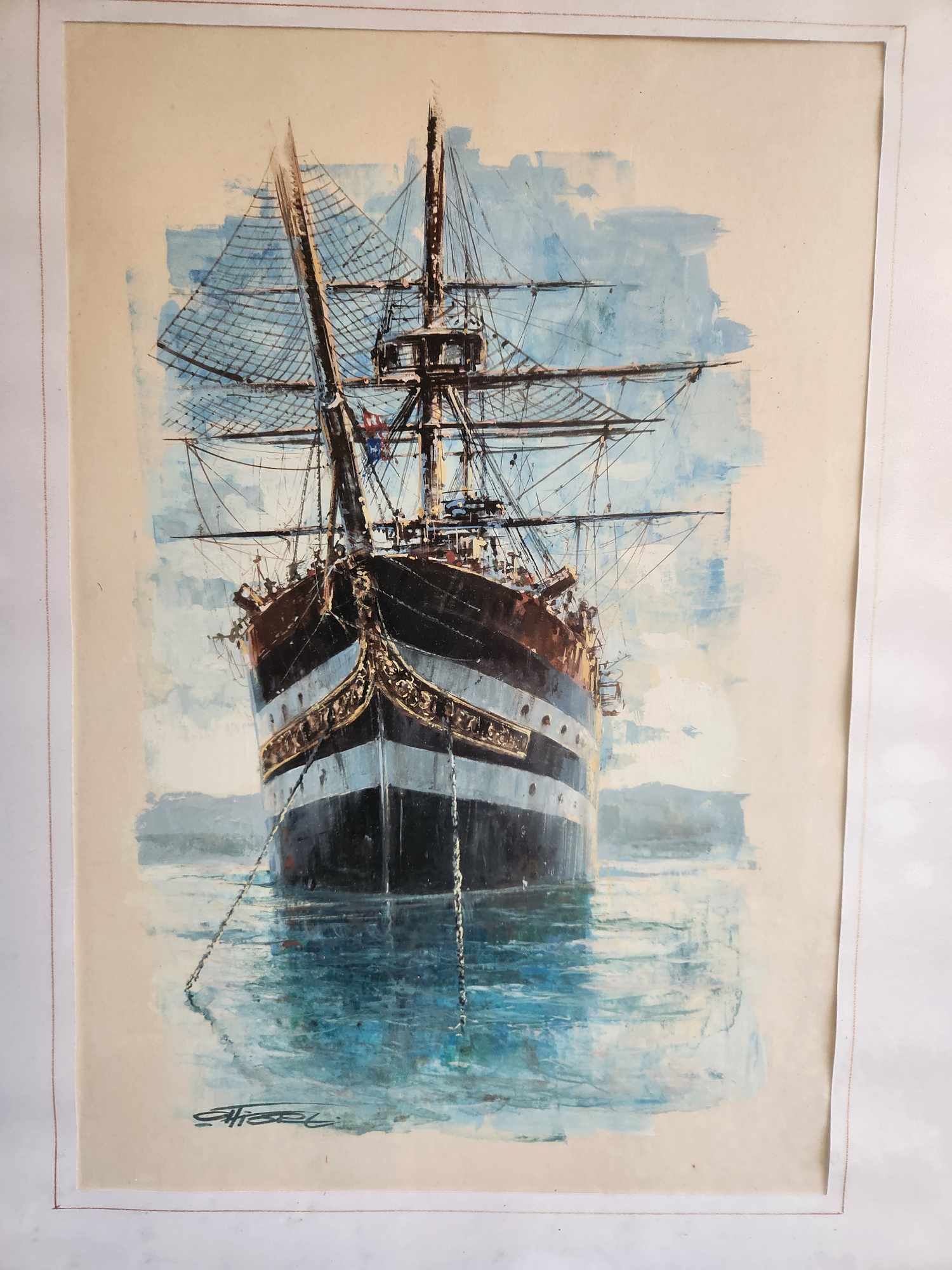 Quadro epoca 900 raff. Nave - immagine 5
