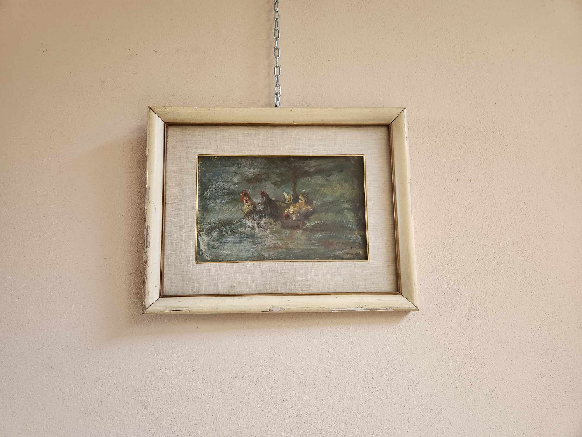 Quadro epoca 900 raff. Galline - immagine 2