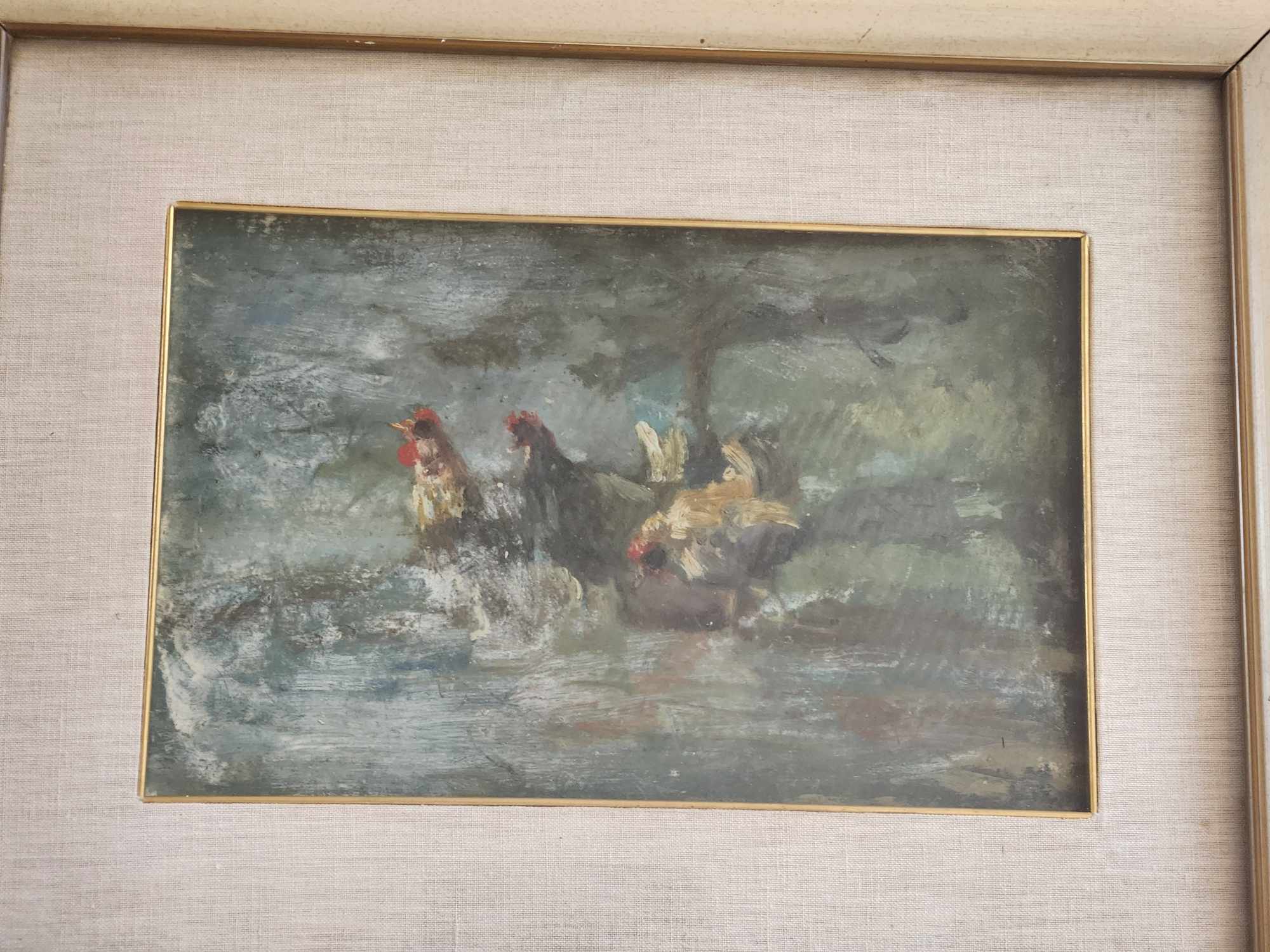 Quadro epoca 900 raff. Galline - immagine 6