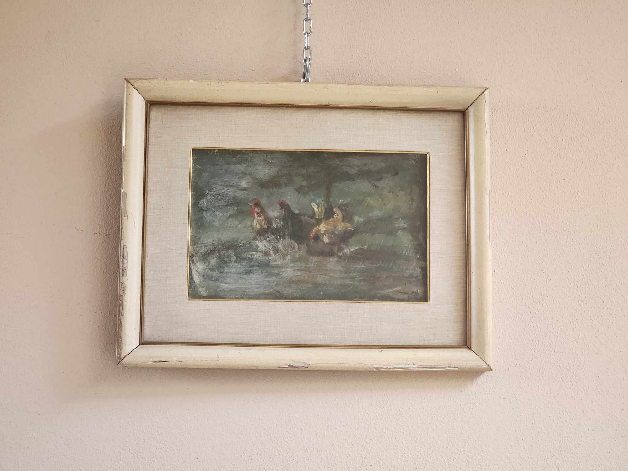Quadro epoca 900 raff. Galline - immagine 3