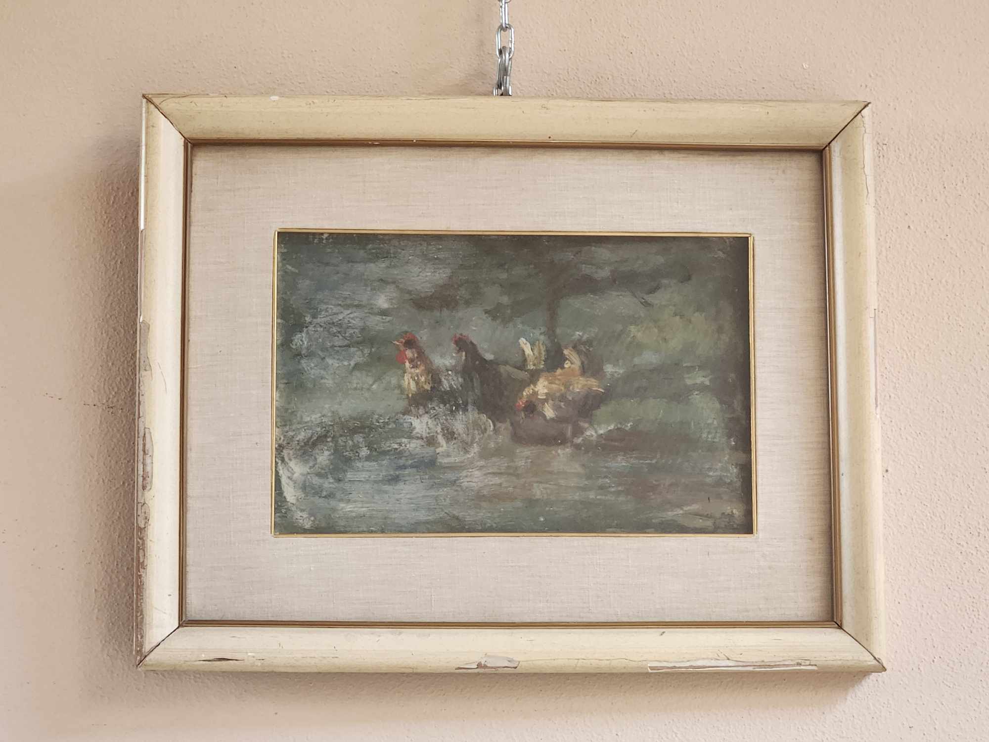 Quadro epoca 900 raff. Galline - immagine 4