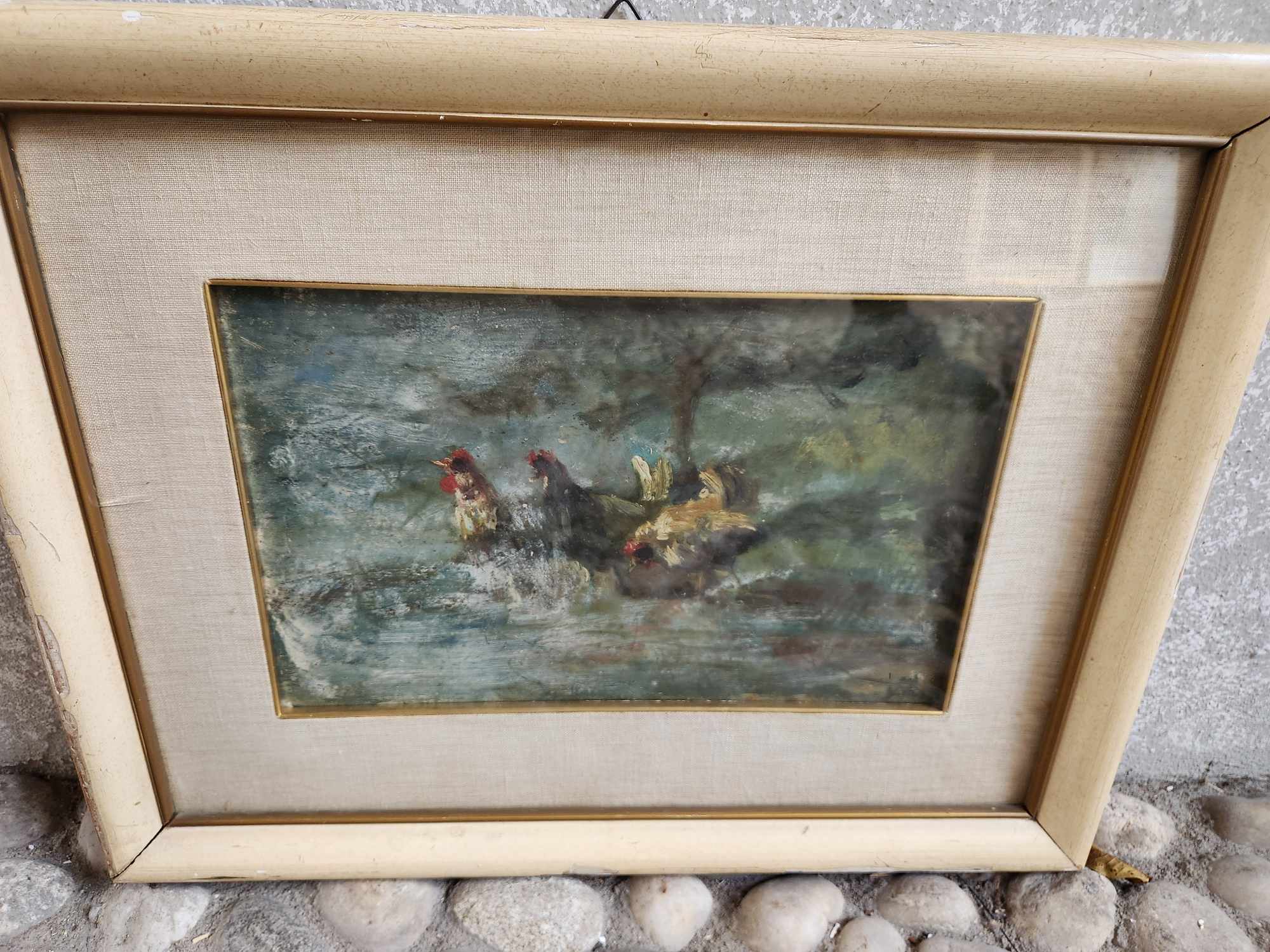 Quadro epoca 900 raff. Galline - immagine 8