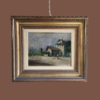Quadro antico raff paesaggio rurale