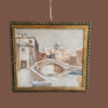 Dipinto antico raff. Paesaggio con Nevica epoca 900