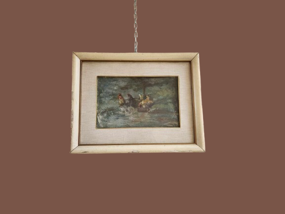 Quadro epoca 900 raff. Galline