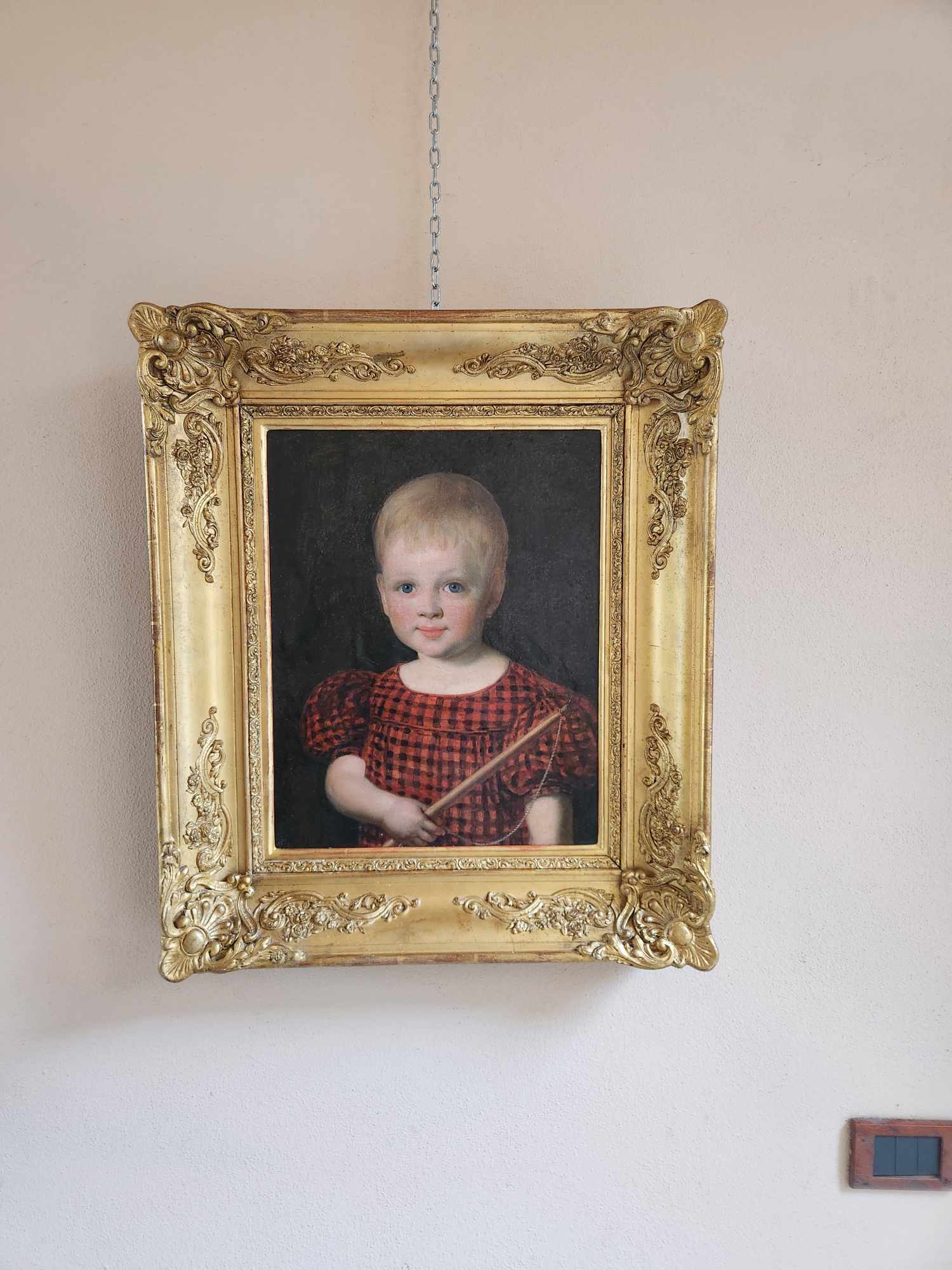 Dipinto antico raff. Bambina - immagine 2