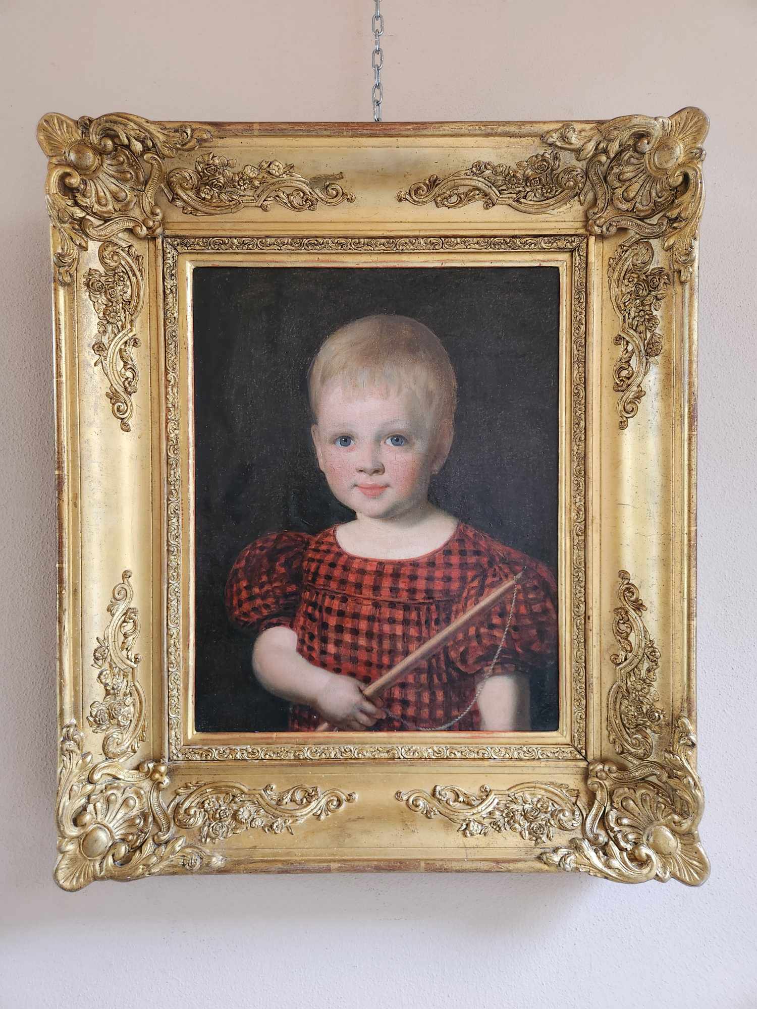 Dipinto antico raff. Bambina - immagine 4