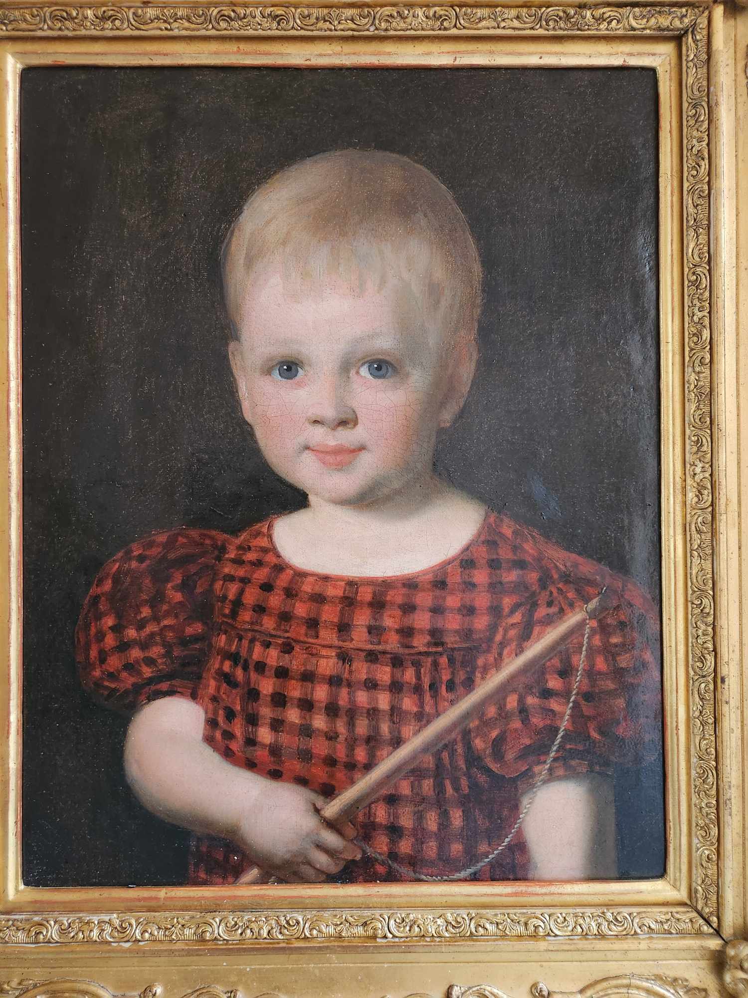 Dipinto antico raff. Bambina - immagine 5