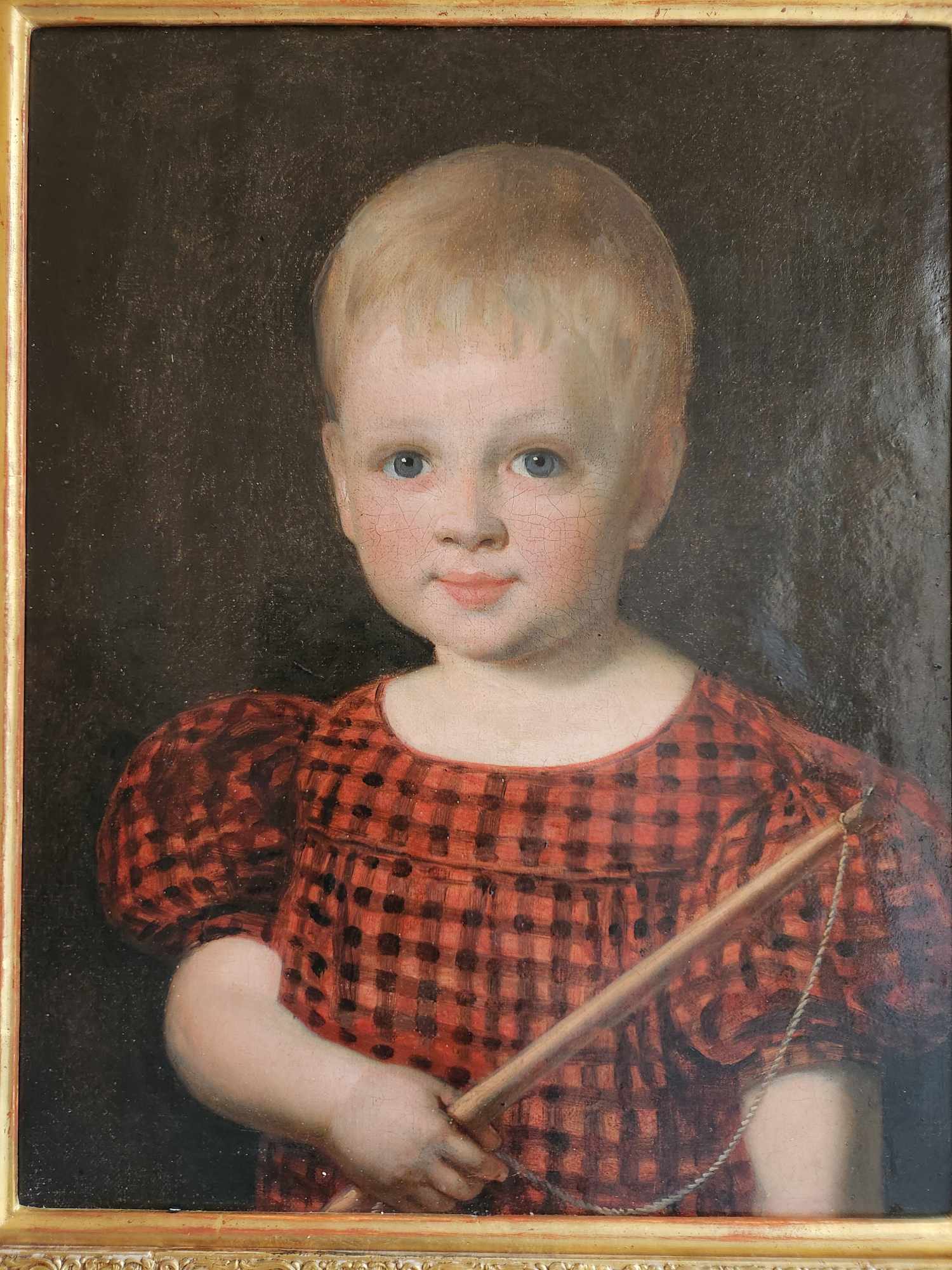 Dipinto antico raff. Bambina - immagine 6