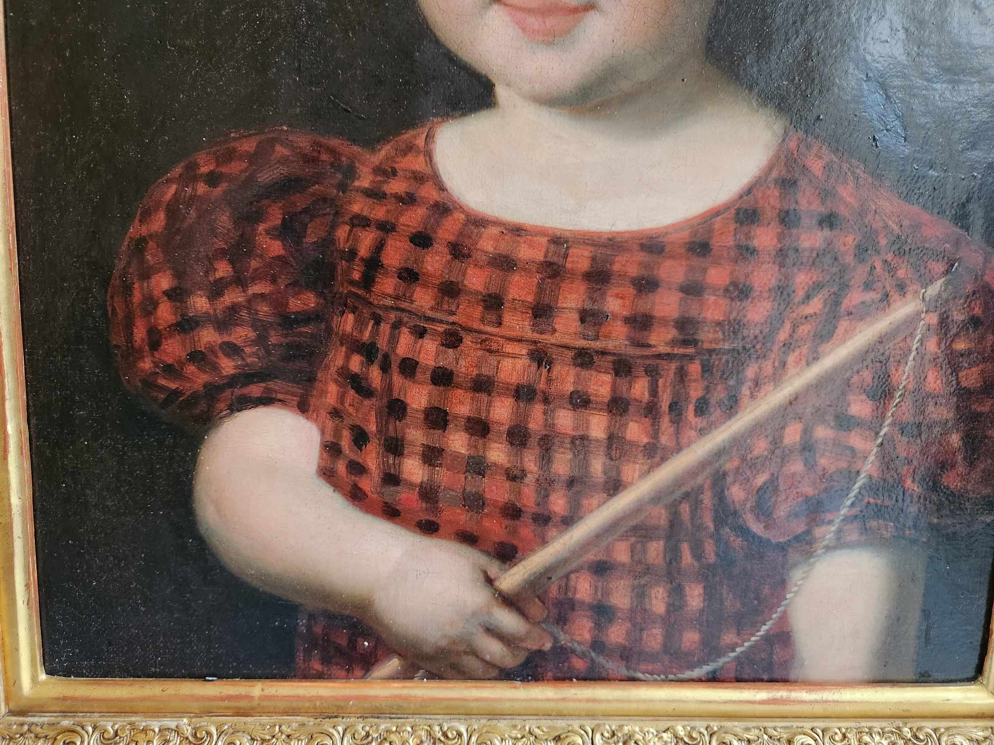 Dipinto antico raff. Bambina - immagine 8