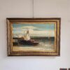 Quadro antico raffigurante barche - immagine 10
