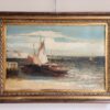 Quadro antico raffigurante barche - immagine 4