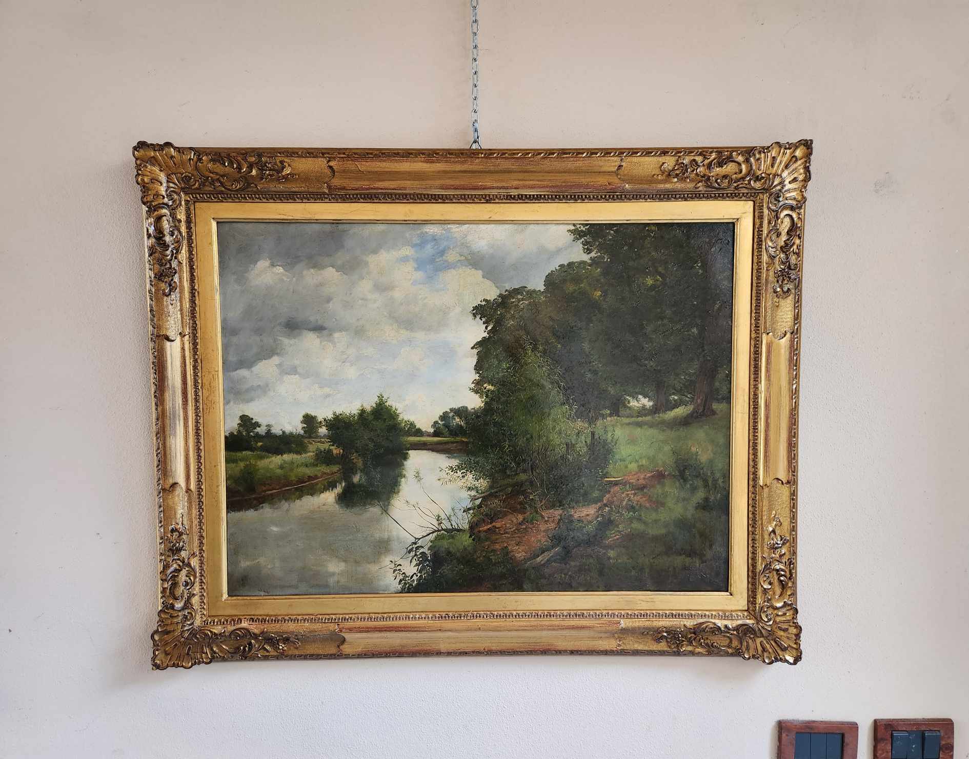 Dipinto antico epoca 800/900 raff. Paesaggio - immagine 3