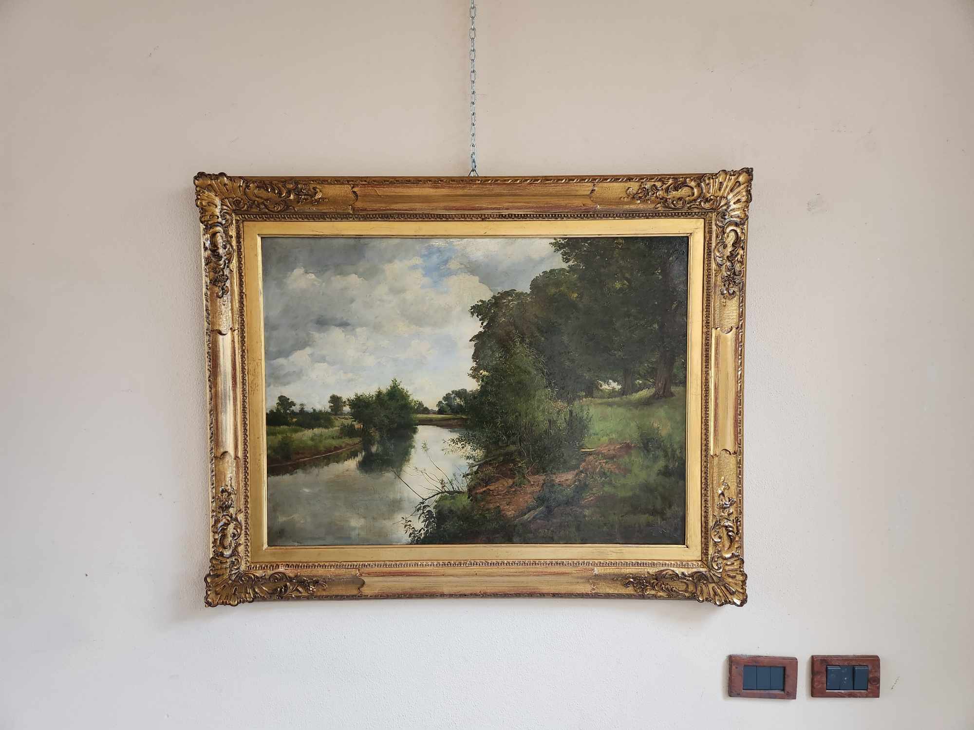 Dipinto antico epoca 800/900 raff. Paesaggio - immagine 2