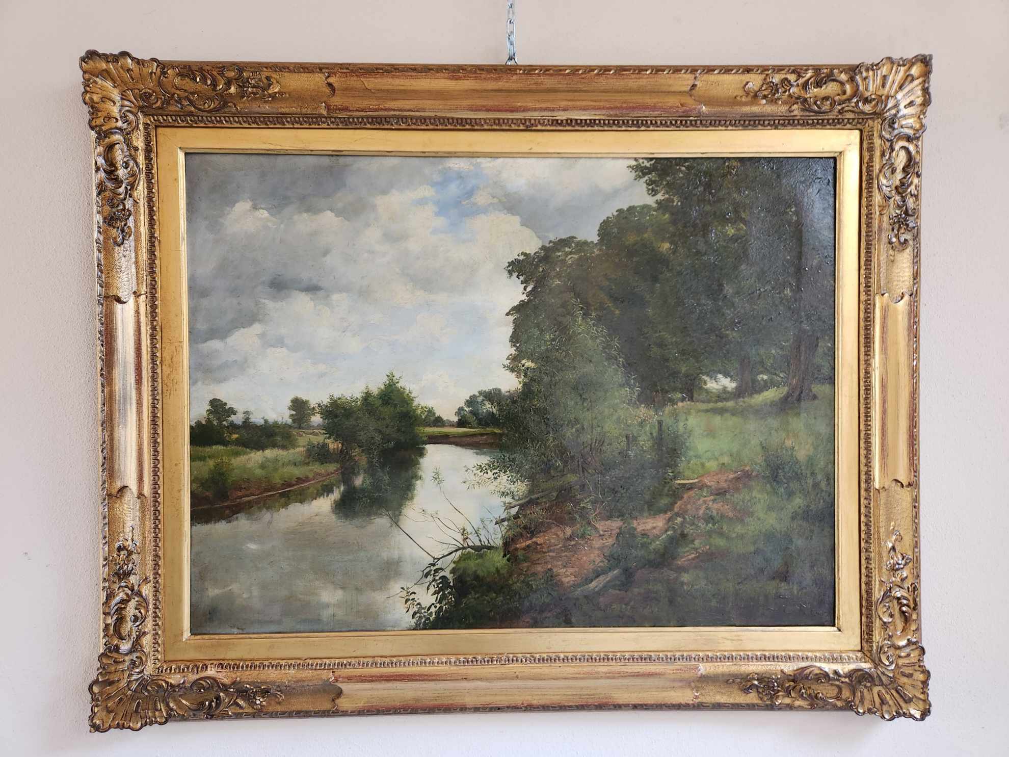 Dipinto antico epoca 800/900 raff. Paesaggio - immagine 4
