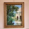 Dipinto antico epoca 900 raff villa con giardino - immagine 3