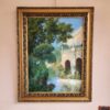 Dipinto antico epoca 900 raff villa con giardino - immagine 9