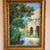 Dipinto antico epoca 900 raff villa con giardino - immagine 7
