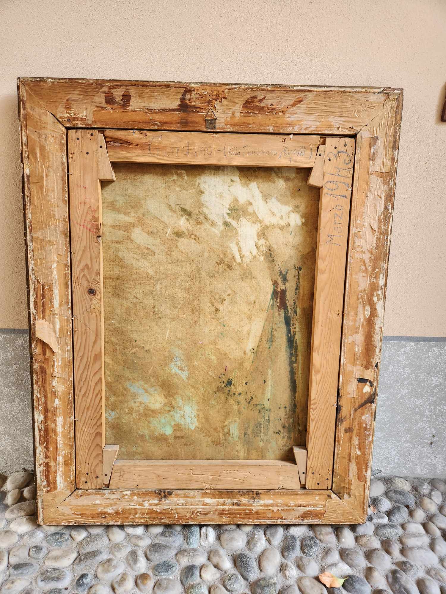 Dipinto antico epoca 900 raff villa con giardino - immagine 8
