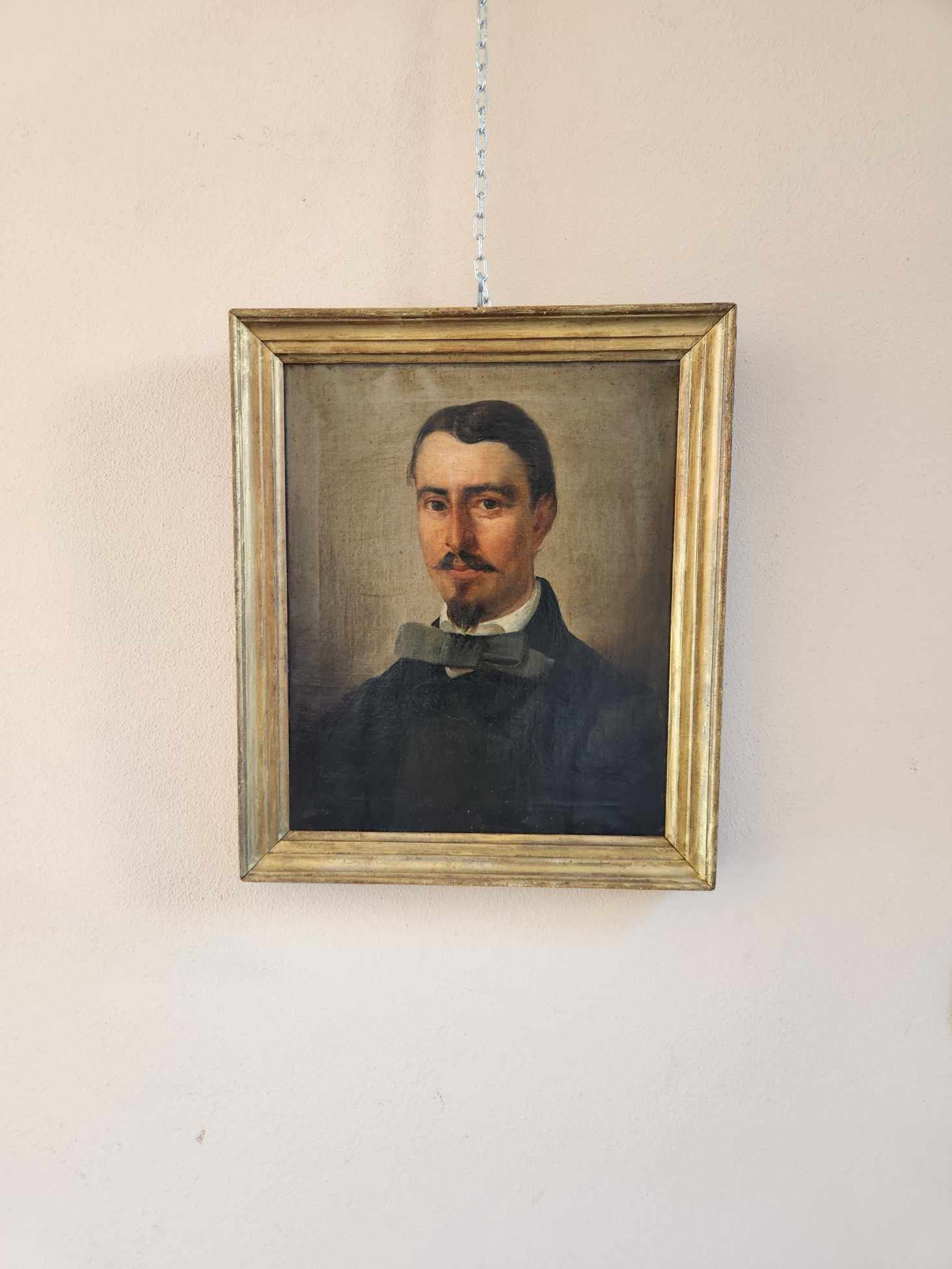 Dipinto antico raffigurante ritratto Maschile - immagine 2