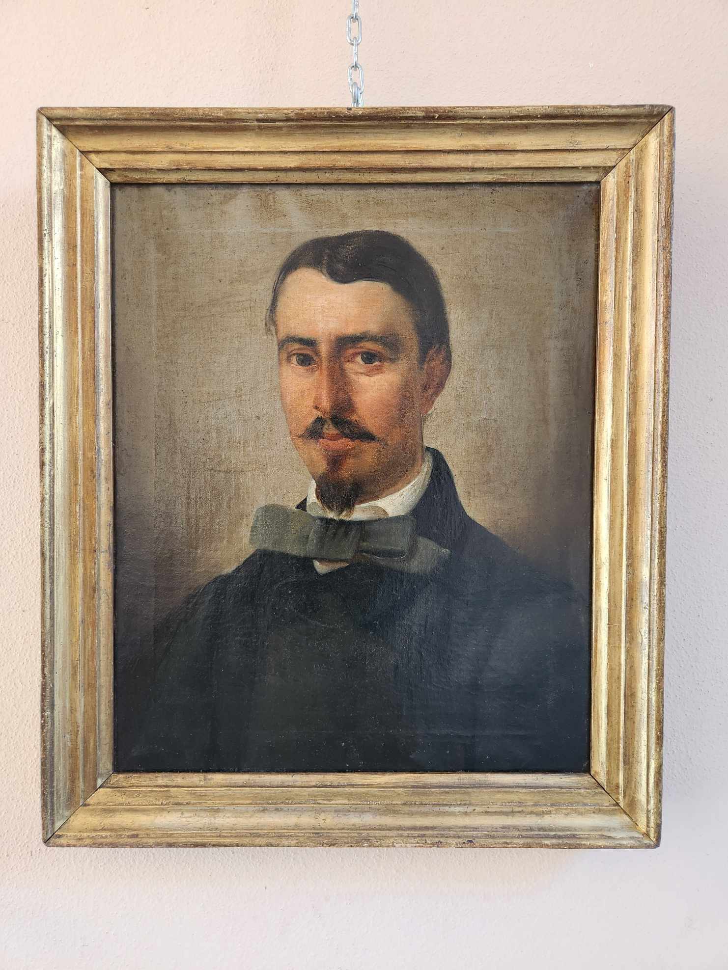 Dipinto antico raffigurante ritratto Maschile - immagine 3