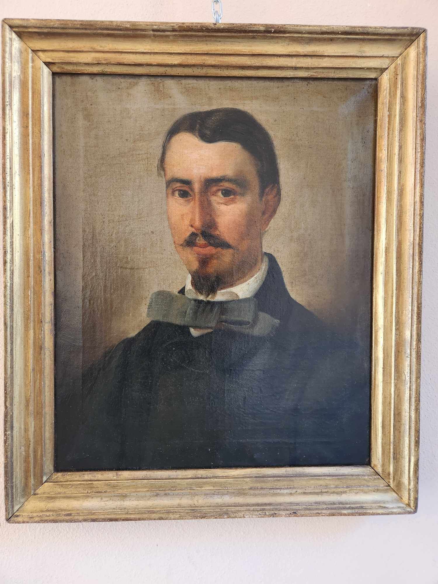 Dipinto antico raffigurante ritratto Maschile - immagine 4