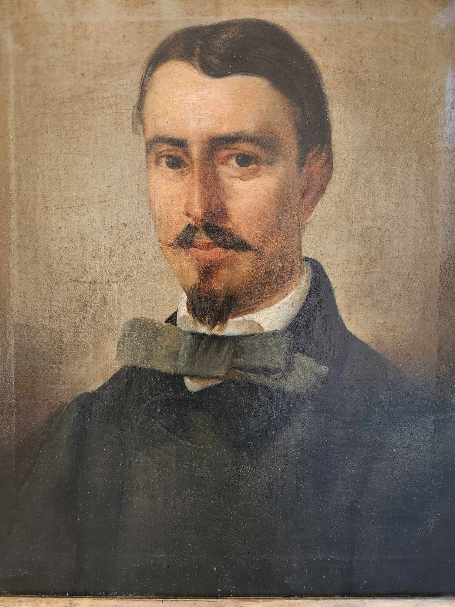 Dipinto antico raffigurante ritratto Maschile - immagine 5