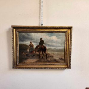 Alternative view of Dipinto antico raff paesaggio con personaggi epoca 800