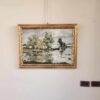 Dipinto epoca 900 fiume con barca - immagine 2