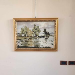Alternative view of Dipinto epoca 900 fiume con barca