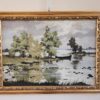 Dipinto epoca 900 fiume con barca - immagine 4