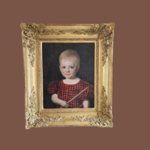 Dipinto antico raff. Bambina