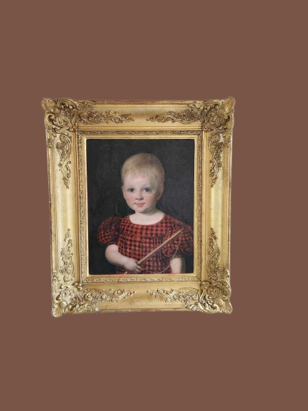 Dipinto antico raff. Bambina