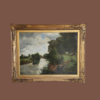 Dipinto antico epoca 800/900 raff. Paesaggio