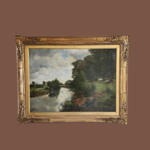 Dipinto antico epoca 800/900 raff. Paesaggio