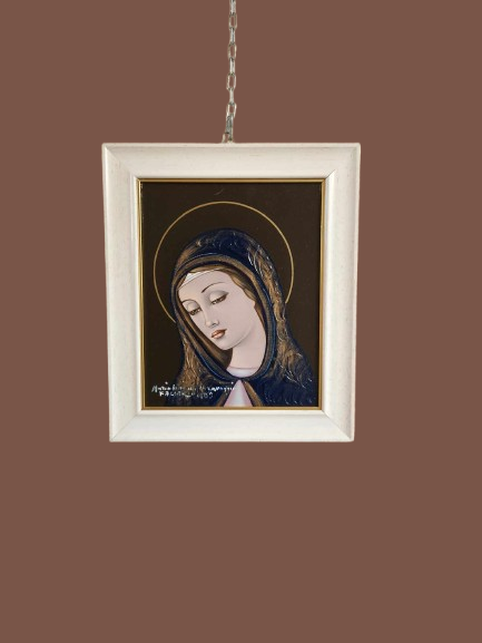 Quadro raff.Madonna pittore Mariolino da Caravaggio